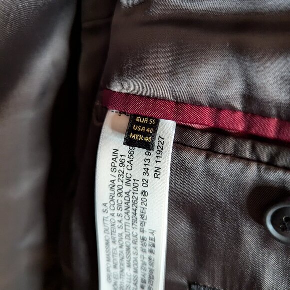 Massimo Dutti Italian extra fine wool blazer sz 40 - Picture 7 of 9